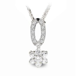 18K COLLAR ORO BLANCO Y CIRCONITAS 45CM