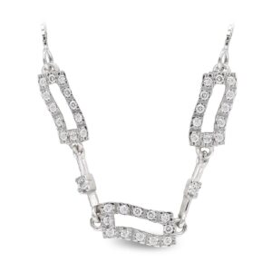 18K GARGANTILLA ORO BLANCO LARGO Y CIRCONITAS