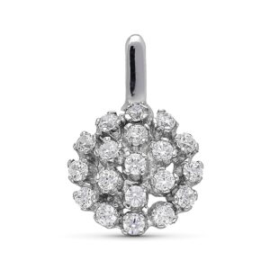 18K COLGANTE CUAJO CIRCONITAS 13MM ORO BLANCO