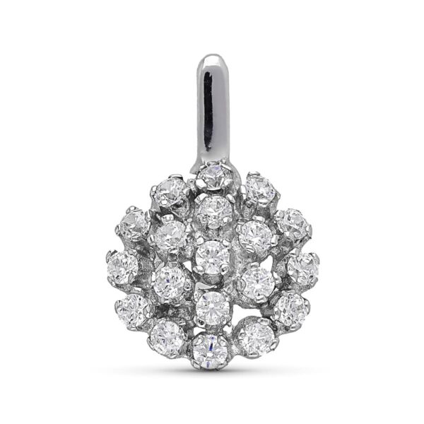 18K COLGANTE CUAJO CIRCONITAS 13MM ORO BLANCO