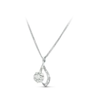 18K GARGANTILLA ORO BLANCO 45CM JUEGO NOVIA CUAJO 22X12 MM