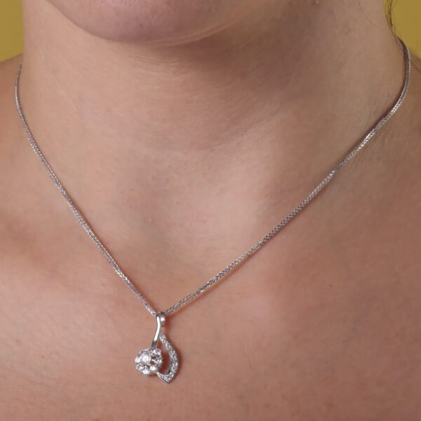 18K GARGANTILLA ORO BLANCO 45CM JUEGO NOVIA CUAJO 22X12 MM - Imagen 2