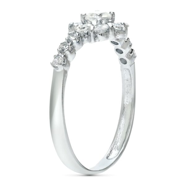 18K SORTIJA ORO BLANCO CUAJO CON CIRCONITAS. ANCHO: 8,5 MM - Imagen 2