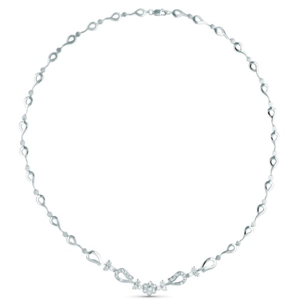 18K GARGANTILLA ORO BLANCO JUEGO NOVIA ARTICULADO 42CM CIERRE MOSQUETON