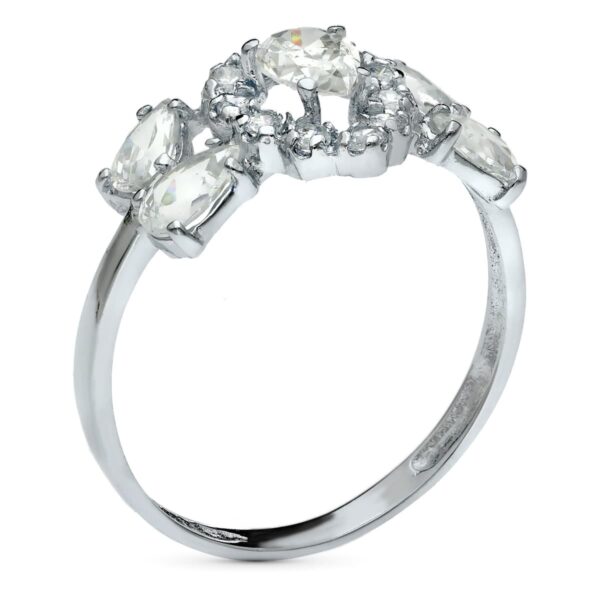 18K SORTIJA ORO BLANCO CON CIRCONITAS PERA. ANCHO: 11 MM