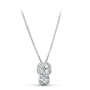 18K GARGANTILLA ORO BLANCO 42CM JUEGO NOVIA CIRCONITA MOTIVO 15X9 MM CIRCONITA