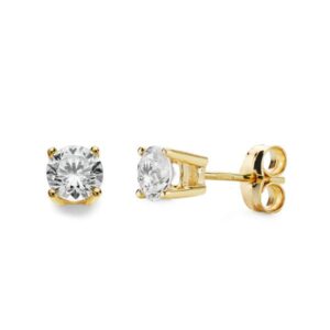 18K PENDIENTES GARRAS ORO AMARILLO 4.5X4.5 MM CIERRE PRESION