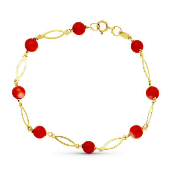 18K PULSERA ORO AMARILLO CORAL FINO JAPONES 5 MM