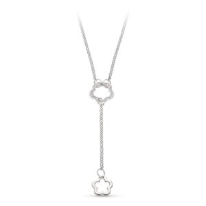 18K GARGANTILLA ORO BLANCO MOTIVO FLOR