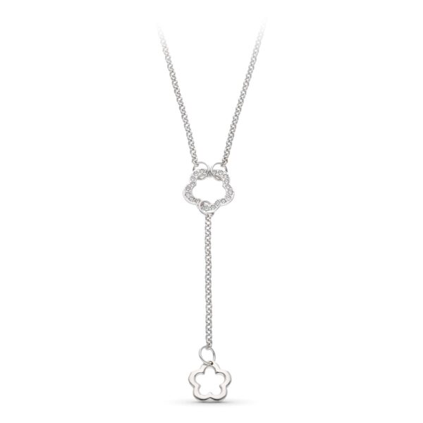18K GARGANTILLA ORO BLANCO MOTIVO FLOR