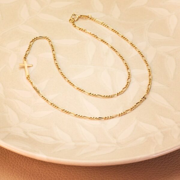 18K GARGANTILLA ORO AMARILLO CON CRUZ Y CADENA CARTIER LARGO: 42CM - Imagen 2