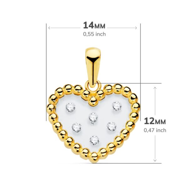 18K COLGANTE ORO AMARILLO CORAZON AIRSHINE TRANSPARENTE CON CIRCONITA 14X12 MM - Imagen 2
