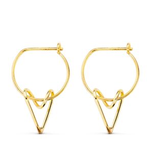 18K AROS ORO AMARILLO 13 MM MOTIVO CORAZON 10X7 MM
