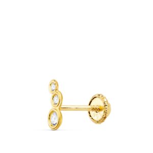 18K PIERCING OREJA ORO AMARILLO CIRCONITA BOCEL 6.5X3 MM