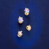 18K PENDIENTES ORO AMARILLO UNICORNIOS BRILLO CON CIRCONITA TUERCA 7,5 X 6MM - Imagen 2