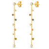 18K PENDIENTES ORO AMARILLO LARGOS CON CADENA Y CIRCONITA COLORES 45 MM. CIERRE PRESION