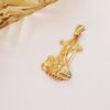 18K MEDALLA ORO AMARILLO VIRGEN DE ANGUSTIAS SILUETA TALLADA 34X22 MM - Imagen 2