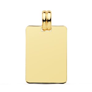 18K PLACA CHAPA ORO AMARILLO LISA EN BRILLO 24X17 MM