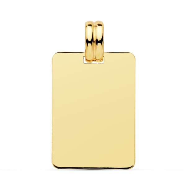 18K PLACA CHAPA ORO AMARILLO LISA EN BRILLO 24X17 MM