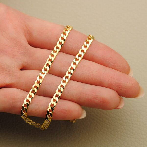 18K CADENA ORO AMARILLO MACIZA BARBADA LARGO 60CM ANCHO 3.75 MM - Imagen 3