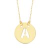 18K COLGANTE ORO AMARILLO LETRA " A " 15 MM CADENA FORZADA 42CM