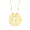 18K COLGANTE ORO AMARILLO LETRA " C " 15 MM CADENA FORZADA 42CM