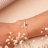18K PULSERA ORO AMARILLO OJO 15X9 MM PIEDRA BRIOLET 5 MM 19CM - Imagen 2