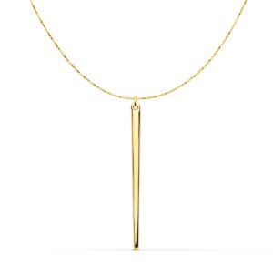 18K COLGANTE ORO AMARILLO PINCHO 30X2 MM CADENA VENECIANA 43 3CM