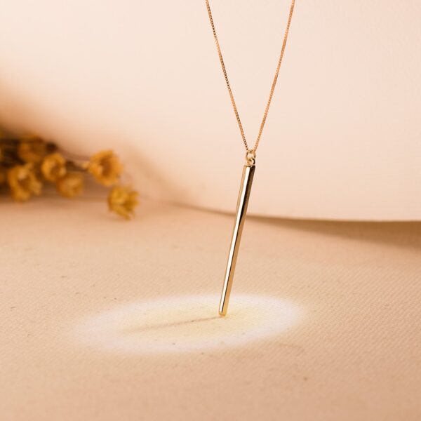 18K COLGANTE ORO AMARILLO PINCHO 30X2 MM CADENA VENECIANA 43 3CM - Imagen 2
