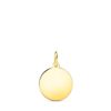18K PLACA CHAPA DISCO ORO AMARILLO LISO EN BRILLO 12 MM