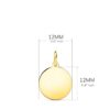 18K PLACA CHAPA DISCO ORO AMARILLO LISO EN BRILLO 12 MM - Imagen 2