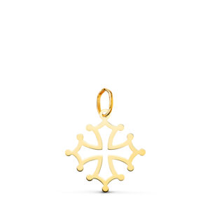 18K CRUZ DE OCCITANIA ORO AMARILLO EN BRILLO. 17 X 16 MM