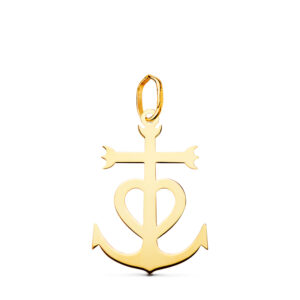 18K CRUZ DE LA CAMARGA ORO AMARILLO EN BRILLO. 22 X 15 MM