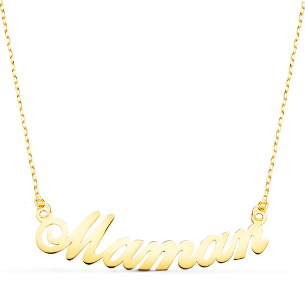 18K GARGANTILLA ORO AMARILLO LETRA MAMAN ANCHO: 34MM CADENA 43 2 CM