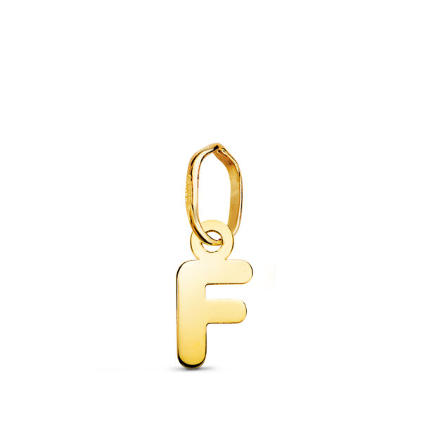 18K COLGANTE ORO AMARILLO LETRA " F " BRILLO. 8.4 X 4.2 MM