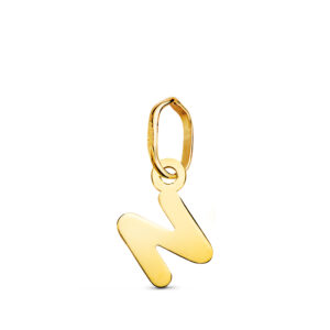 18K COLGANTE ORO AMARILLO LETRA " N " BRILLO. 8 X 5 MM