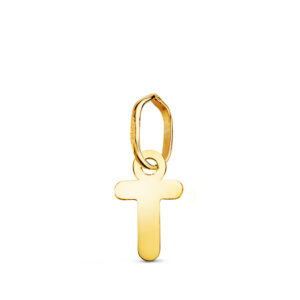 18K COLGANTE ORO AMARILLO LETRA " T " BRILLO. 8.3 X 5 MM