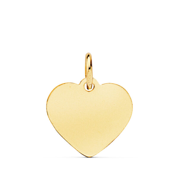 18K MEDALLA ORO AMARILLO CORAZON ANGELITO BURLON ESMALTE BLANCO 14 MM - Imagen 2