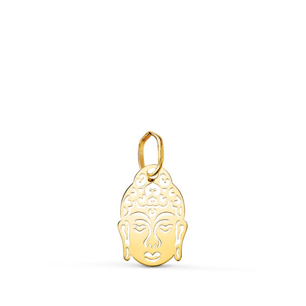 18K COLGANTE ORO AMARILLO CABEZA DE BUDA CALADO. MEDIDA: 14 X 9 MM