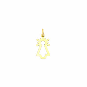 18K COLGANTE ORO AMARILLO VIRGEN DEL PILAR SILUETA BRILLO. MEDIDA: 20X10 MM