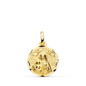 18K MEDALLA ORO AMARILLO VIRGEN DE LA CINTA 16 MM
