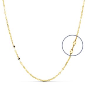 18K CADENA MACIZA ORO AMARILLO DIAMANTADA MACIZA 45CM 2 MM