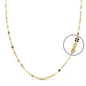 18K CADENA MACIZA ORO AMARILLO DIAMANTADA 40CMX1.5.