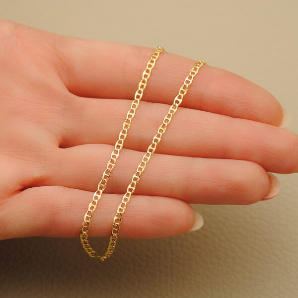 18K CADENA ORO AMARILLO ANCLA HUECA TALLADA LARGO 45CM ANCHO 2 MM - Imagen 3