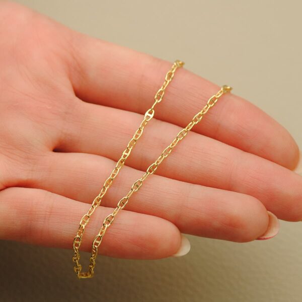 18K CADENA ORO AMARILLO ANCLA HUECA LARGO 45CM ANCHO 2 MM - Imagen 2