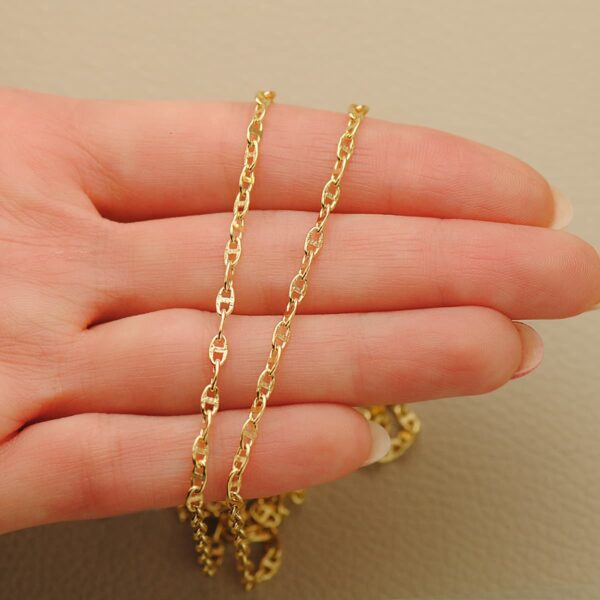 18K CADENA ORO AMARILLO ANCLA HUECA LARGO 60CM ANCHO 2.5 MM - Imagen 3