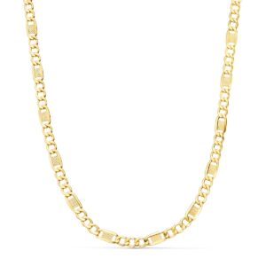 18K CADENA ORO AMARILLO ESLABONES HUECOS 3X1. LARGO 60CM ANCHO 4 MM