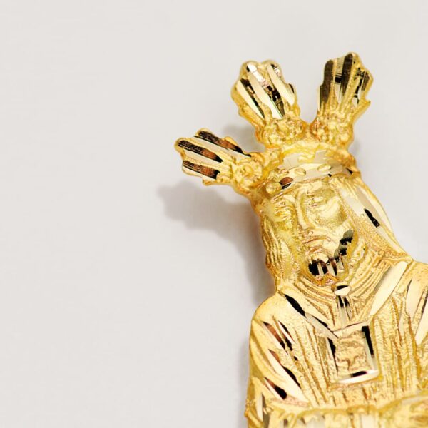 18K CRISTO ORO AMARILLO CAUTIVO SILUETA 27X13 MM - Imagen 2