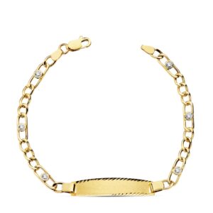 18K PULSERA ESCLAVA ORO AMARILLO HUECA CIRCONITA 18.5 CM