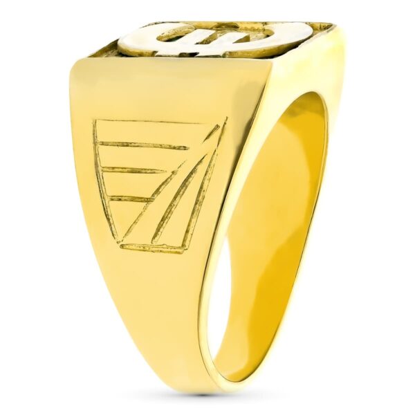 18K SELLO ORO AMARILLO CABALLERO MACIZO EURO CUADRADO 15X15 MM - Imagen 2